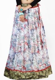 Admyrin White Printed Skirt Women