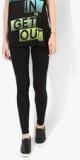 Aeropostale Black Solid Leggings Women