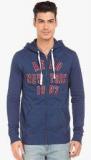 Aeropostale Blue Printed Sweat Jacket Men