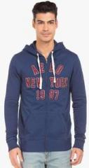 Aeropostale Blue Printed Sweat Jacket men