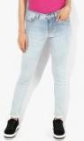 Aeropostale Blue Slim Fit Mid Rise Low Distress Jeans Women