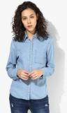 Aeropostale Blue Solid Shirt Women