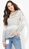 Aeropostale Grey Printed Sweater Women