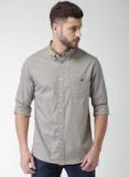 Aeropostale Grey Regular Fit Solid Casual Shirt Men