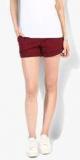 Aeropostale Maroon Solid Shorts women