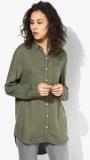 Aeropostale Olive Solid Shirt Women