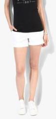 Aeropostale White Solid Shorts women