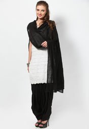 Afsana Solid Black Bottom And Dupatta Women