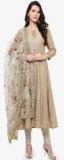 Ahalyaa Beige Solid Kurta Dupatta Set women