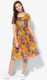 Ahalyaa Multicoloured Printed Skater Dress women