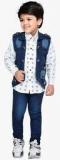 Aj Dezines Blue Indowestern Set Boys