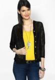 Ajile By Pantaloons Black Solid Jacket Women