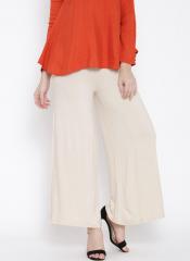 Akkriti By Pantaloons Beige Palazzo Trousers women