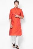 Akkriti By Pantaloons Solid Orange Kurta Men