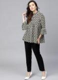 Aks Black & Off White Printed Tunic women