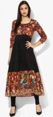 Aks Black Printed Anarkali men