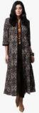 Aks Black Printed Long Jacket Women