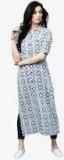 Aks Blue Printed A Line Kurta women