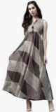 Aks Brown Coloured Printed Maxi Dress women