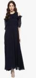 Aks Couture Navy Blue Solid Dress Women