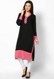 Aks Printed Black Kurti Women