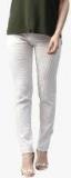 Aks White Self Design Coloured Pants women