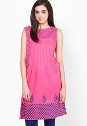 Akyra Pink Printed Tunic Women