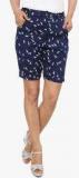 Alba Navy Blue Printed Shorts women