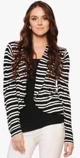 Albely Black Striped Shrug women