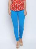 Albely Blue Solid Leggings Women