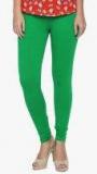 Albely Green Solid Leggings women