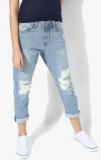 Alcott Blue Washed Mid Rise Regular Fit Jeans women