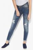 Alcott Blue Washed Mid Rise Skinny Fit Jeans women