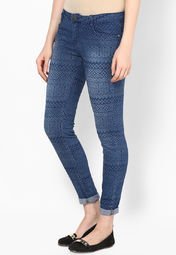 Alia Bhatt For Jabong Azxtec Printed High Stretchable Denim Women