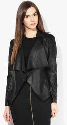 Alia Bhatt For Jabong Boho Faux Leather Black Jacket Diwali Special Women