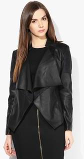 Alia Bhatt For Jabong Boho Faux Leather Black Jacket Diwali Special women