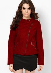 Alia Bhatt For Jabong Hot Red Bomber Jacket Women