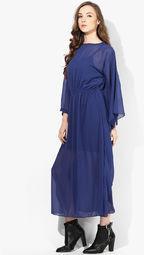 Alia Bhatt For Jabong Kimono Sleeve Navy Maxi Dress Women