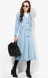 Alia Bhatt For Jabong Outerwear Fashion Jean Trench Coat Women