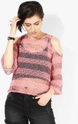 Alia Bhatt For Jabong Textured Pink Knit Top women