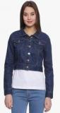 Alibi Navy Blue Solid Denim Jacket women