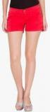 Alibi Red Solid Shorts women