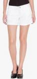 Alibi White Solid Shorts women