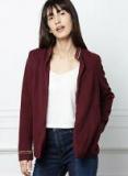 All About You Burgundy Solid Tailored Jacket Women