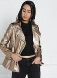 All About You From Deepika Padukone Women Golden Biker Jacket