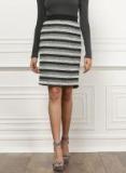 All About You Grey Striped A Line Skirts Women