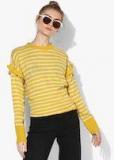 All About You Mustard Yellow & White Striped Pullover Women