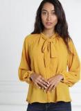 All About You Mustard Yellow Solid Shirt Style Top Women