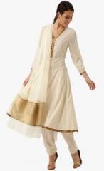 All About You Off White Net Dupatta With Brocade Border women