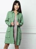 All About You Olive Green Solid Button Shrug Women